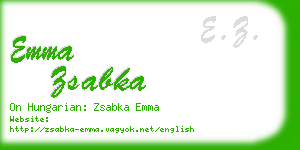 emma zsabka business card